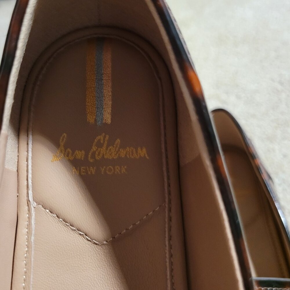 Sam Edelman Tortoise Shell Penny Loafers Size 7.5 - Picture 8 of 8
